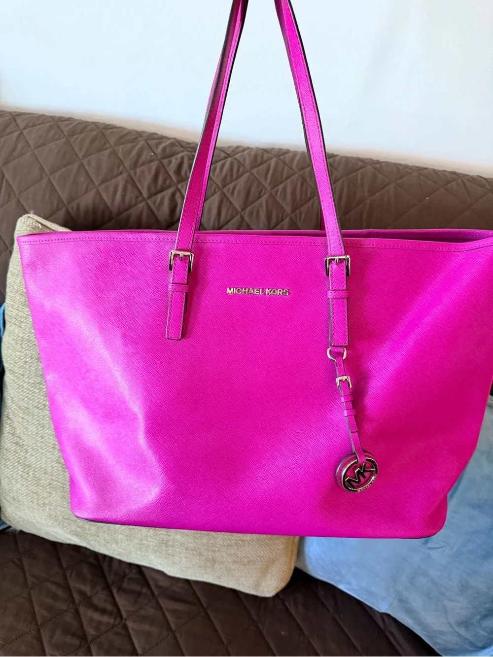 Michael Kors Bright Fuchsia Saffiano Tote